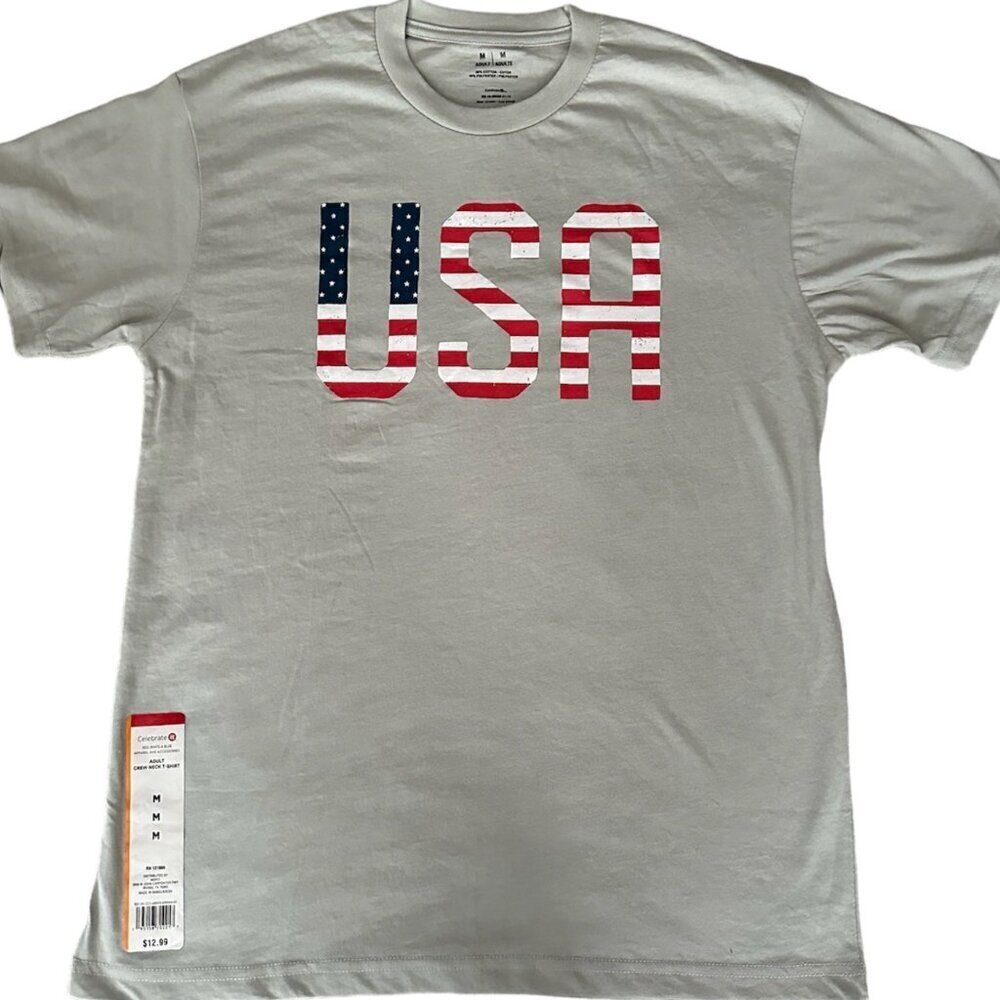 Celebrate It USA America Flag Crewneck T-shirt Size Mens M